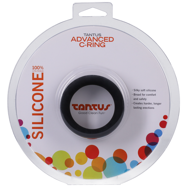 Cock Ring Advanced 1 3/4 inches Black packaging from Tantus