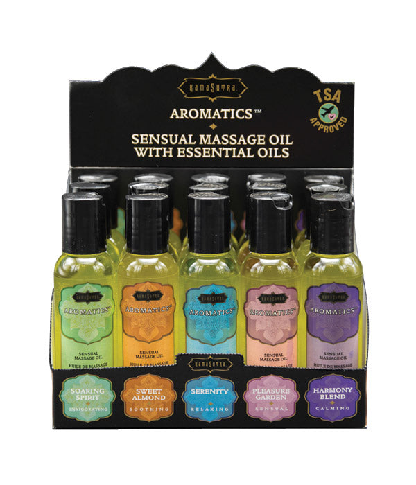 Display - Aromatics Massage Oil Prepack for intimate pleasure.