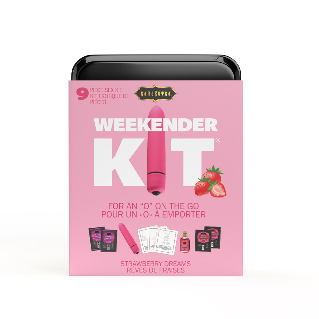WEEKENDER KIT VIBE Strawberry Dreams Includes: Oil of Love, Reusable 10 speed mini vibe, Massage Oil, Love Liquid and Erotic Playcards.