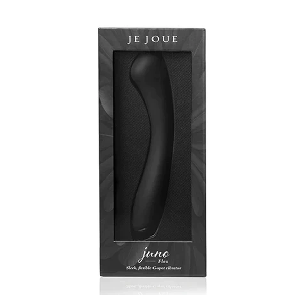 Juno Flex Black vibrator in sleek packaging, a premium pleasure toy for intimate wellness and sexual health.