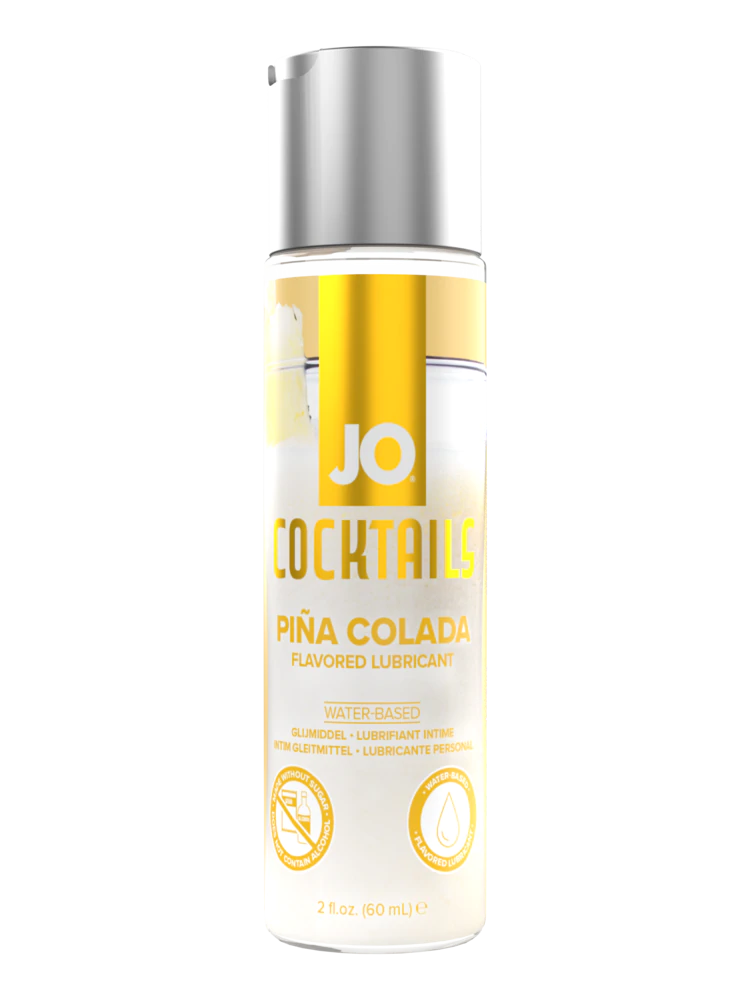 JO Cocktails - Pina Colada Flavored Lubricant - 2 floz 60 mL for enhanced pleasure with sex toys, discreet and exciting.