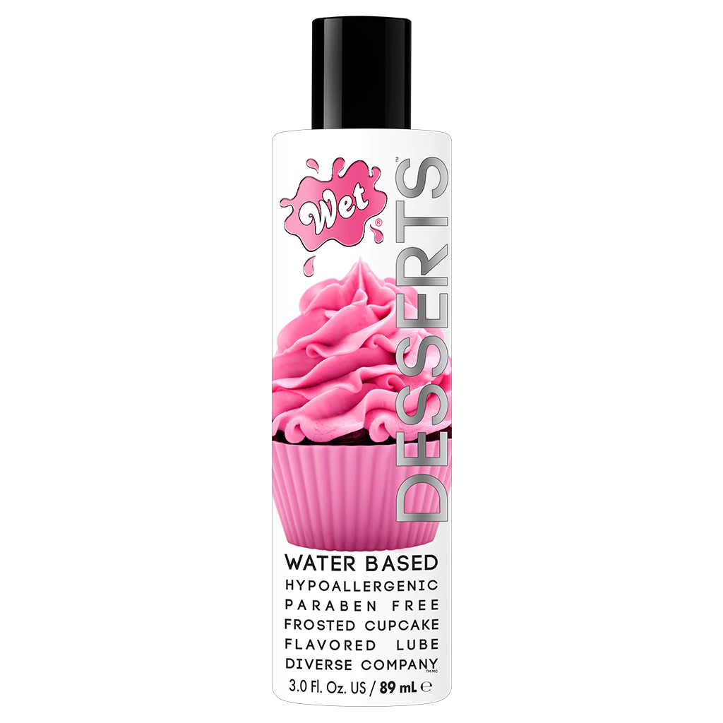 Desserts Frosted Cupcake 3oz flavored lube for intimate wellness, perfect for couples sex toys, water-based and hypoallergenic.