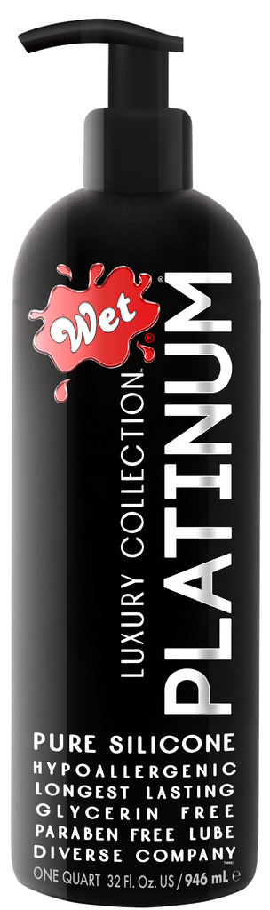 Platinum Silicone Based Sex Lube 32 Ounce bottle for intimate wellness, perfect for sex toys, couples and sexual health.