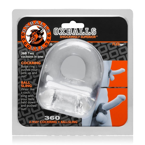 360, Dual use cockring - CLEAR from OXBALLS, sex toys Idaho