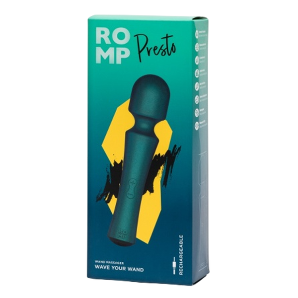 ROMP Presto mini wand vibrator packaging for sex toys Idaho.