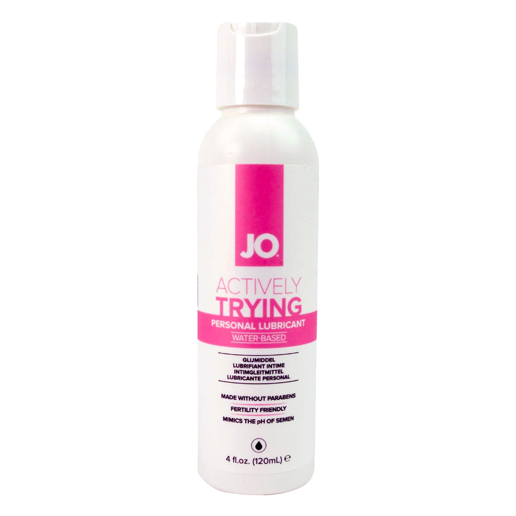 JO Actively Trying - Paraben-Free - 4 oz / 120 mL personal lubricant for couples, optimizing sperm motility for fertility.