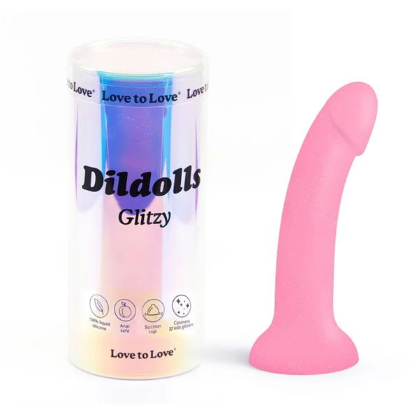 DILDOLLS - GLITZY pink vibrator in packaging, premium sex toys Idaho