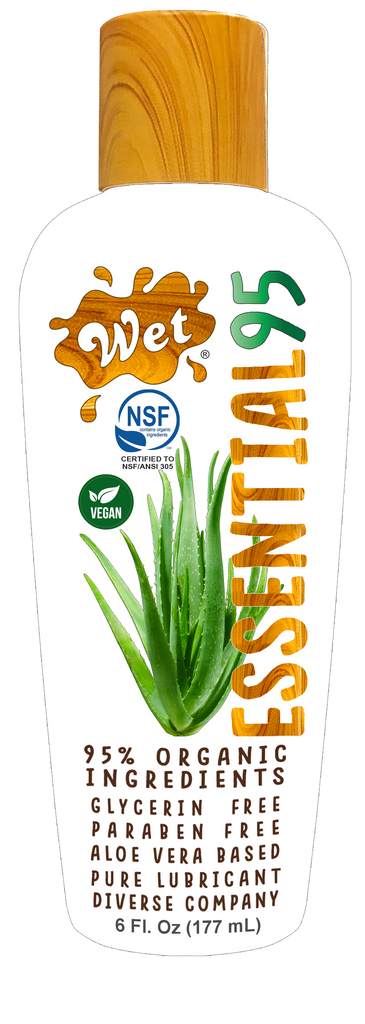 Essential95™ Certified 95% Organic Lubricant 6 Fl. Oz./177mL bottle with aloe vera.