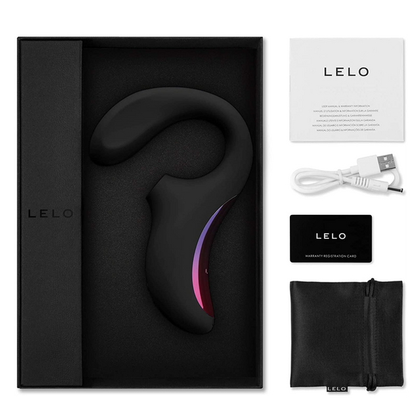 Enigma Black luxurious dual-action massager in packaging