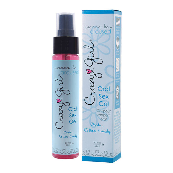 Crazy Girl Oral Sex Gel - Cotton Candy, a delicious arousal gel for enhanced pleasure with flavors, perfect for couples.