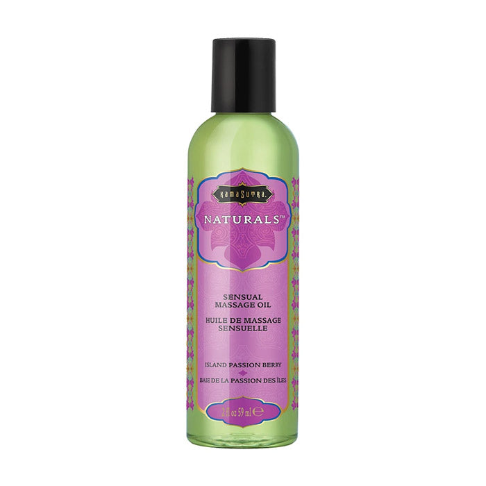 Naturals Massage Oil Island Passionberry (2oz) bottle for sensual massage and moisturization in adult store Idaho.