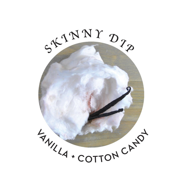 Hemp Seed Bath & Shower Gel Skinny Dip 8 fl oz / 237 ml, vanilla and cotton candy scent.