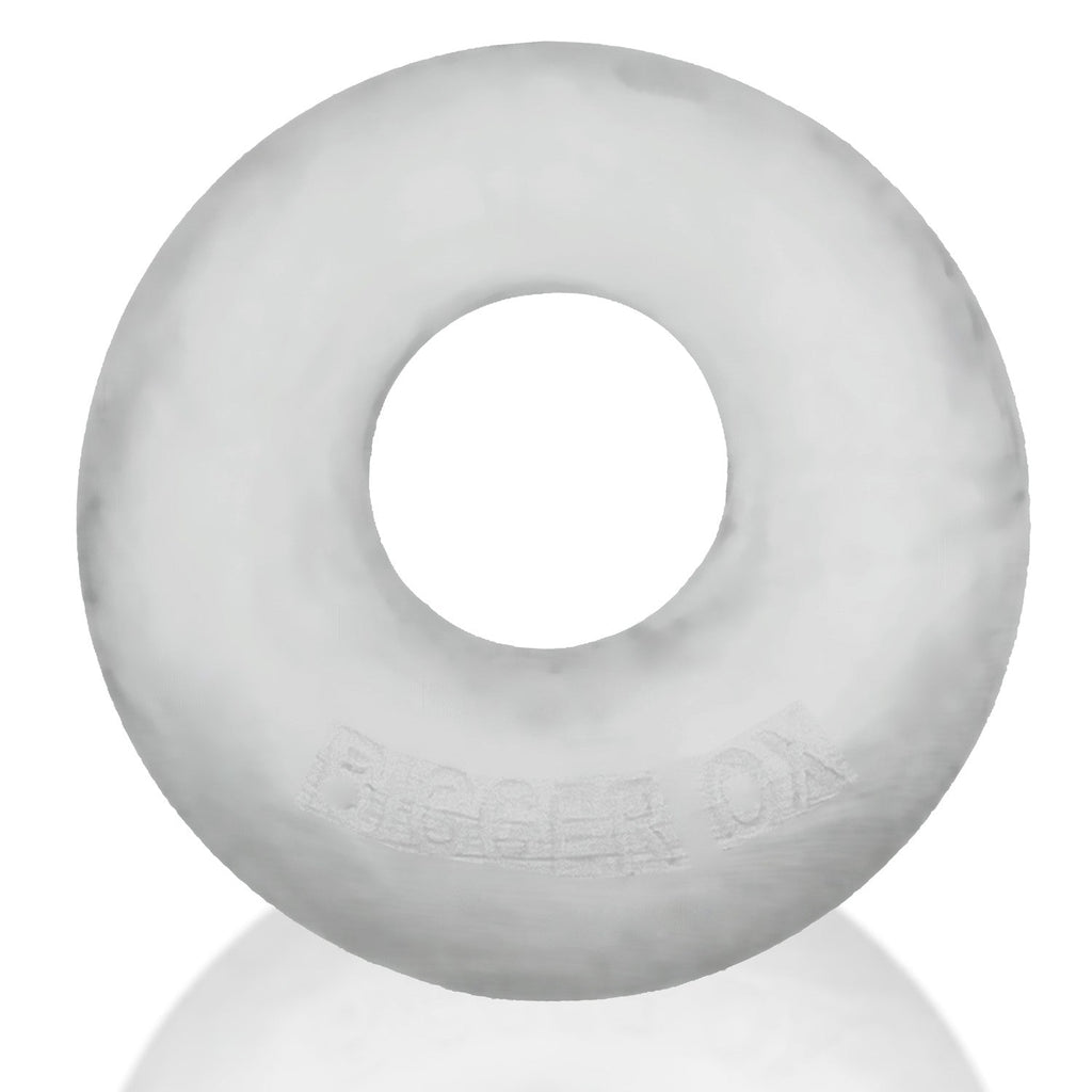 BIGGER OX, thicker bulge maker super mega-stretch cockring - CLEAR ICE in soft, stretchy material.