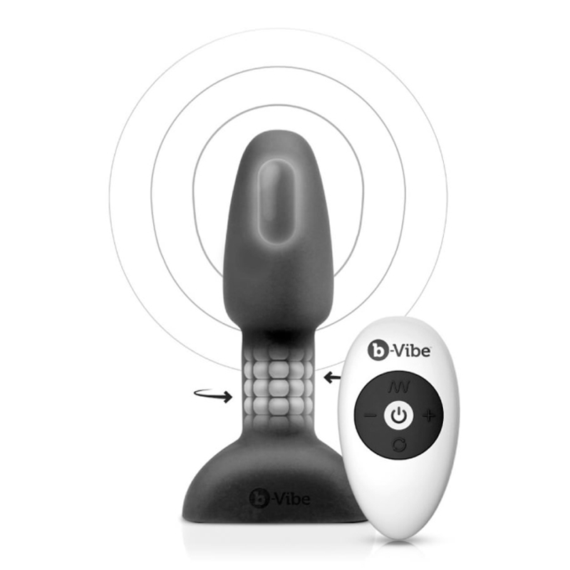 RIMMING PETITE | BLACK vibrating butt plug with remote control, ideal for couples and solo anal play.