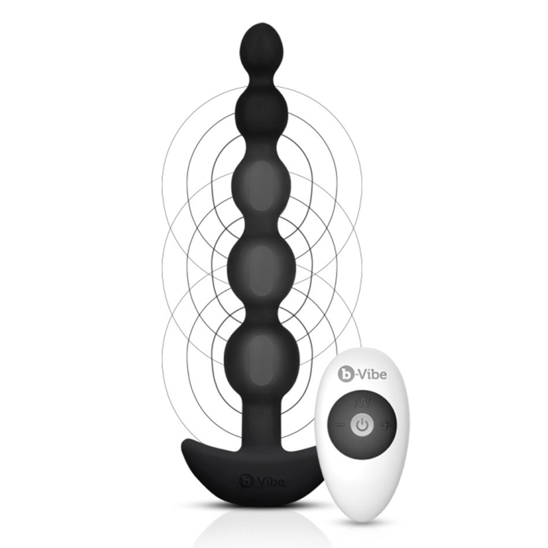CINCO ANAL BEADS | BLACK - premium anal beads for all levels of anal play with remote control.
