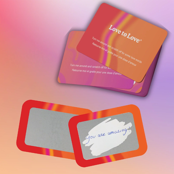Glimmers - Personalize your message kit with scratch-off love cards for fun and intimacy, promoting sexual wellness.
