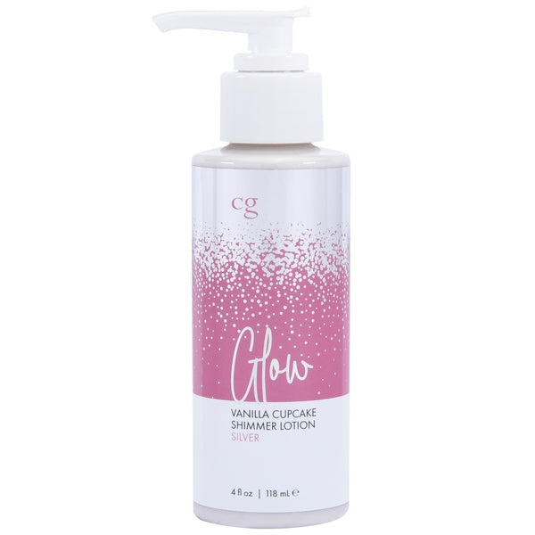 GLOW Silver Shimmer Lotion - Silver 4oz | 118mL in a pump bottle