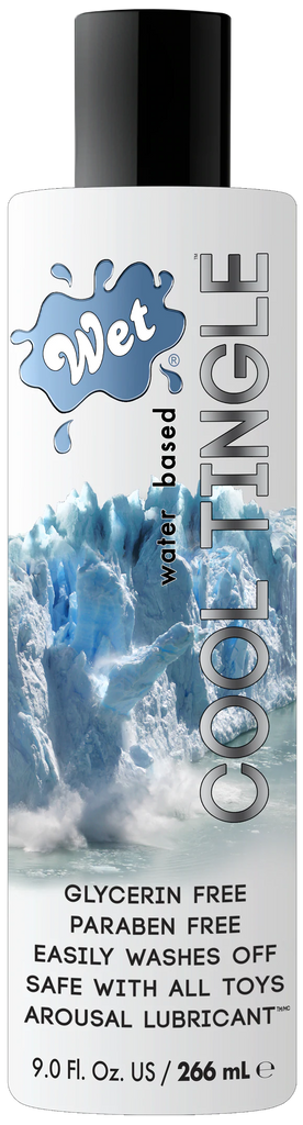 Cool Tingle Water Based 9 Fl. oz./148mL. lubricant for sex toys and intimate wellness, suitable for all adult toys.