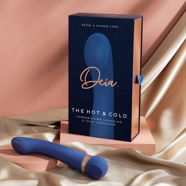 THE HOT & COLD massager packaging with G-spot vibrator