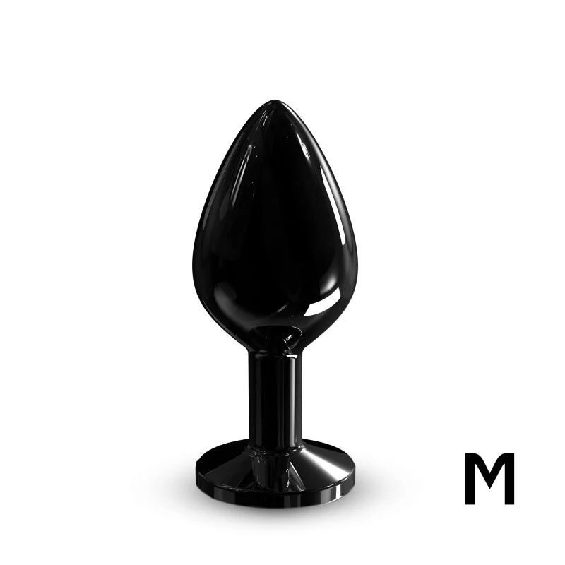 DIAMOND PLUG BLACK M - premium black metal anal plug for pleasurable experiences, safe for all users.