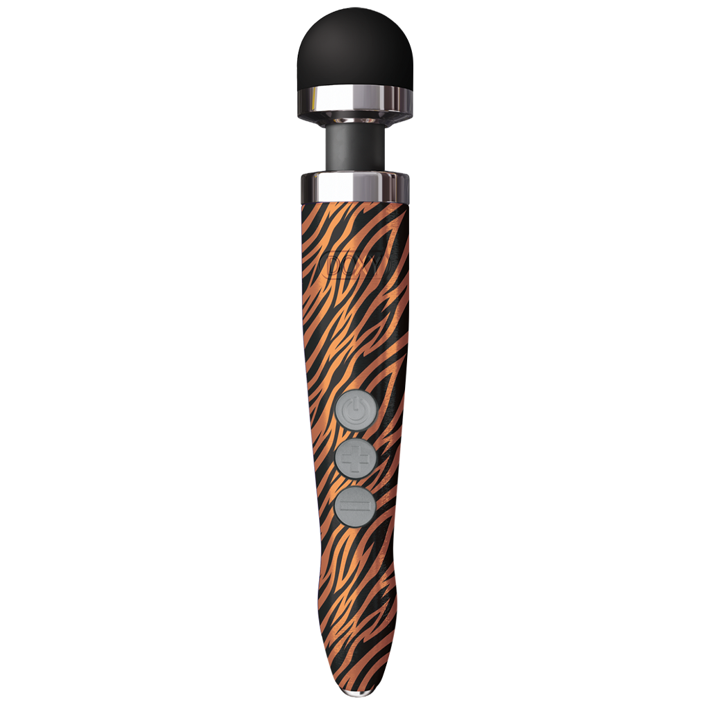 Die Cast 3R - Tiger wand vibrator in a tiger print design, a premium sex toy for couples and individual pleasure.