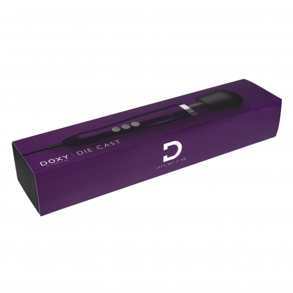 Die Cast - Purple wand vibrator packaging, a premium sex toy for couples and individuals, perfect for enhancing sexual wellness.