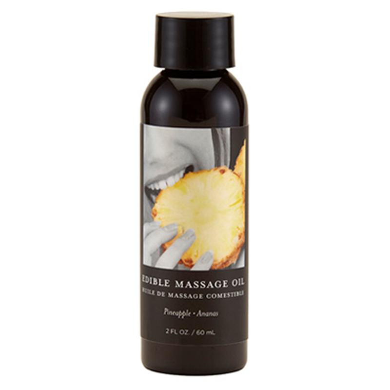 Edible Massage Oil Pineapple 2 fl oz / 60 ml bottle for enhancing intimate wellness with adult toys.