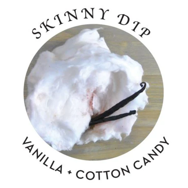 Massage Oil Skinny Dip Scent 2 fl oz / 60 ml with vanilla and cotton candy aroma for sensual relaxation.