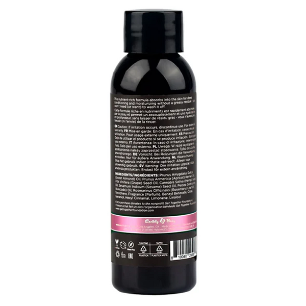 Massage Oil Zen Berry Rose 2 fl oz / 60 ml product bottle back view
