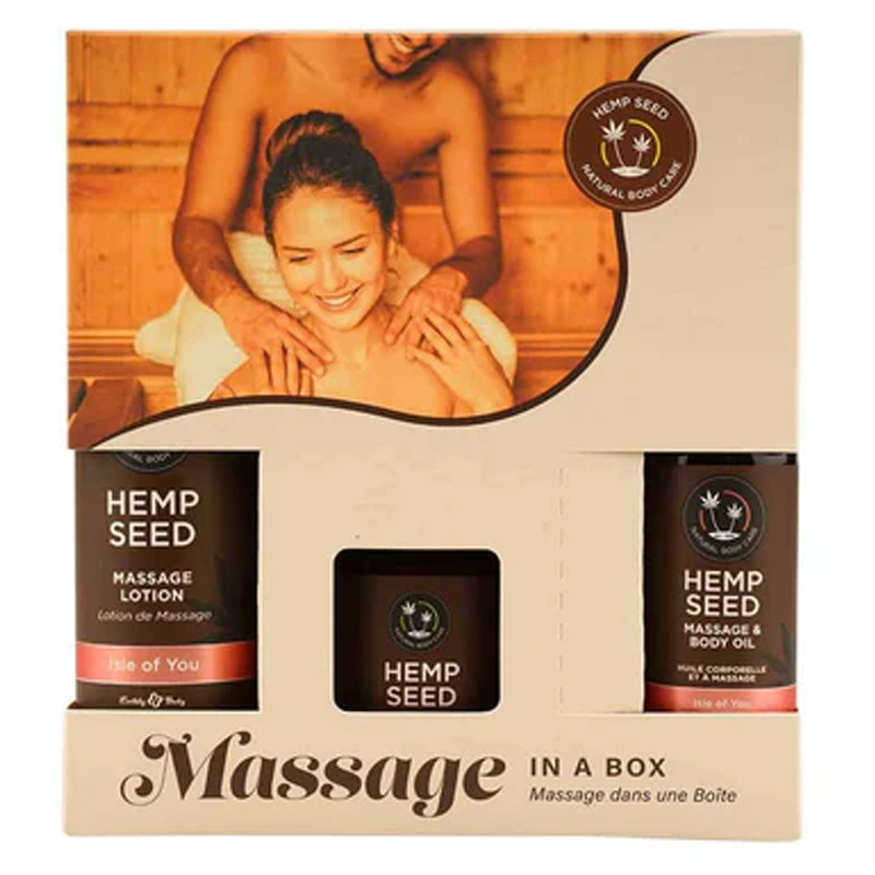 Massage in A Box: Isle of You with Hemp Seed products