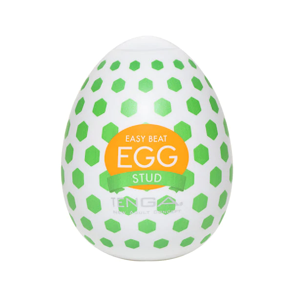 EGG Stud sex toy by TENGA featuring hexagonal protrusions for enhanced pleasure and sensations.