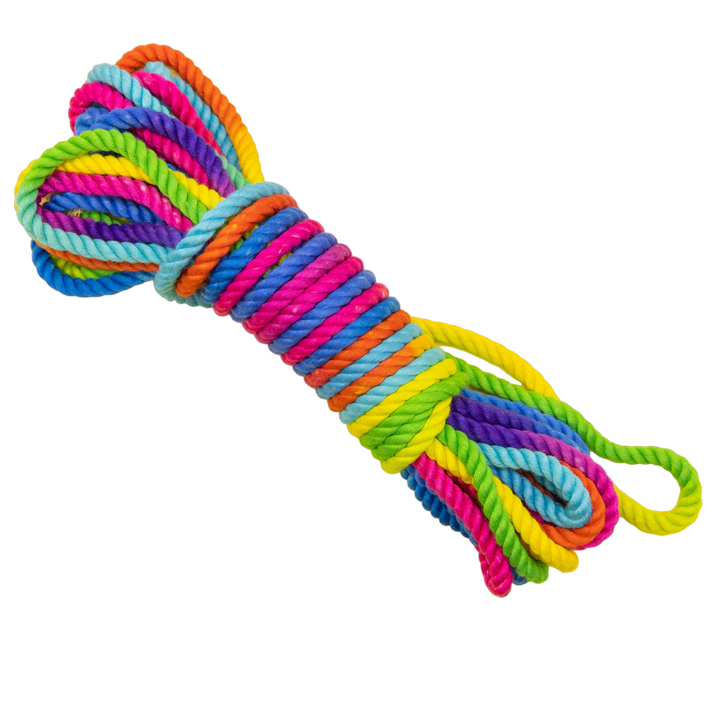 Unicorn Rainbow Bondage Rope, a colorful, strong, and soft bondage rope for pleasure and safety in intimate play.