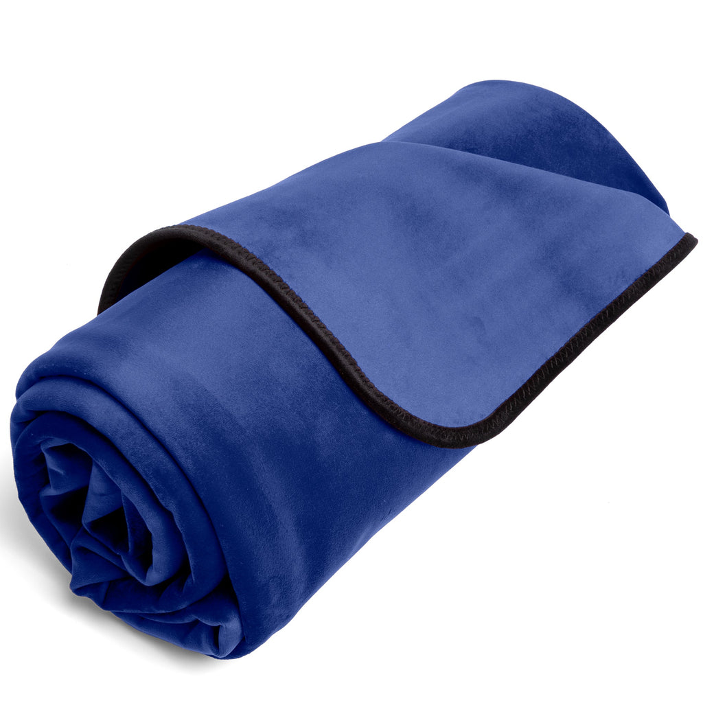 Fascinator Throw Royal Blue Microvelvet - Regular Size rolled.
