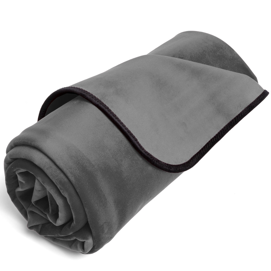 Fascinator Throw Grey Microvelvet - Travel Size for messy fun