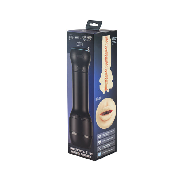 Power Blow + Generic Mouth packaging featuring interactive suction device and stroker for enhanced pleasure.