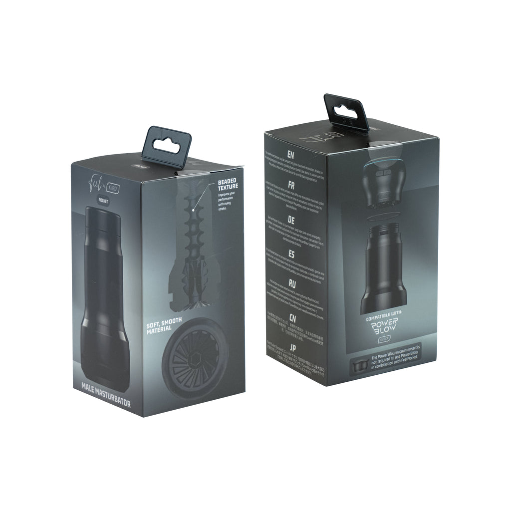 Feel Pocket - CPB packaging for male masturbator, featuring soft textures and discreet design, perfect adult pleasure toy.