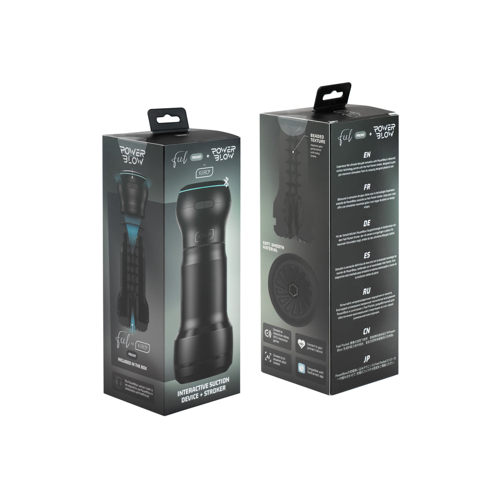 Feel by Kiiroo Pocket BCBS + PowerBlow combo packaging for discreet pleasure toys Idaho.
