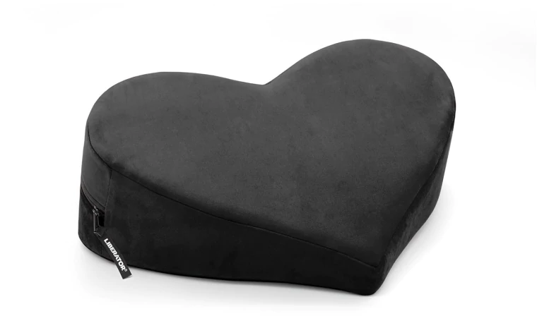Heart Wedge Black Microvelvet for enhanced pleasure, perfect for deeper penetration and G-spot positioning in intimate wellness.