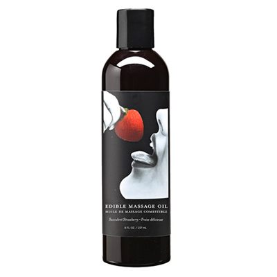 Edible Massage Oil Strawberry 8 fl oz / 237 ml for intimate moments, perfect for adult store Boise and pleasure toys Idaho.