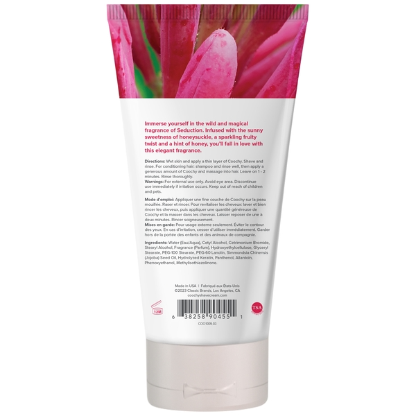 Shave Cream - Seduction 3.4oz | 100mL back of tube
