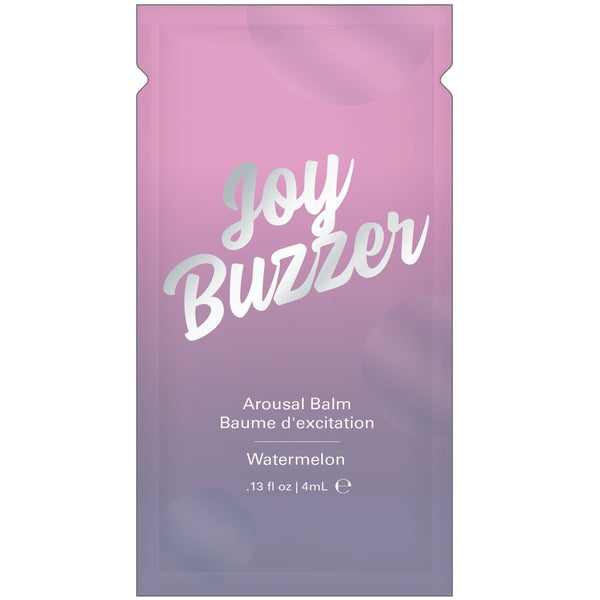 JOY BUZZER Clitoral Arousal Balm - Watermelon - Foil - 0.13 floz l 4 mL for intimate pleasure and arousal.