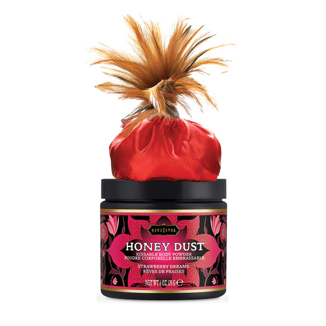 Honey Dust Body Powder Strawberry Dreams (6oz) for soft skin and playful intimacy, perfect for adult toys and sexual wellness.