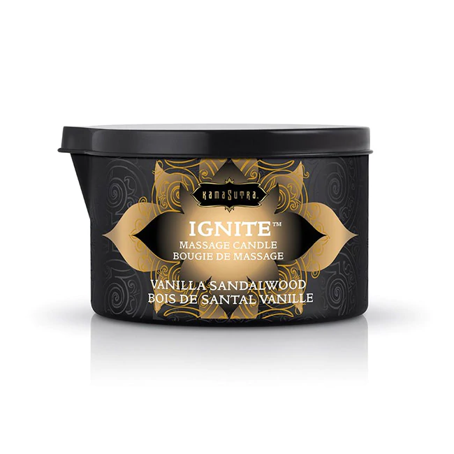 Ignite Massage Oil Candle Vanilla Sandalwood for intimate pleasure