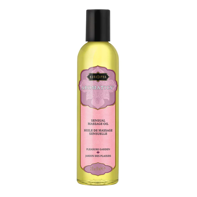 Kama Sutra Massage Oil Pleasure Garden 2oz - Aromatic massage oil for sensual relaxation, ideal for couples and intimate wellness.
