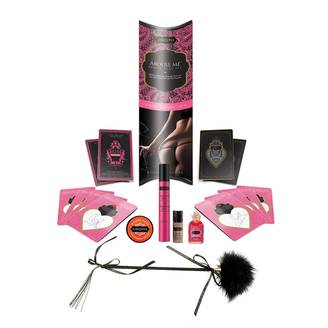 Arouse Me Erotic Playset featuring a feather tickler and Kama Sutra cards, ideal for pleasure toys Idaho.