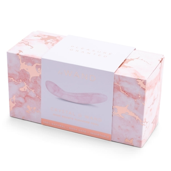 Crystal G Wand - Rose Quartz packaging for premium sex toys, featuring elegant design perfect for intimate wellness.