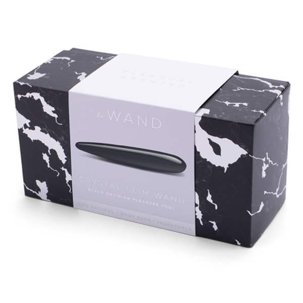 Crystal Slim Wand - Black Obsidian, discreet sex toys Idaho