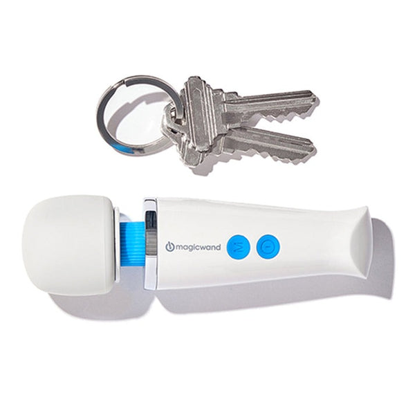 Magic Wand Hitachi Magic Wand Micro next to keys for scale