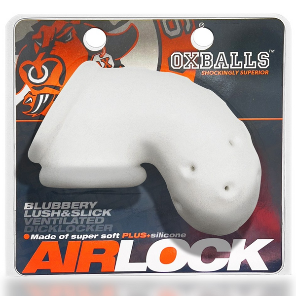 AIRLOCK, air-lite vented chastity, WHITE ICE for Idaho sex toys