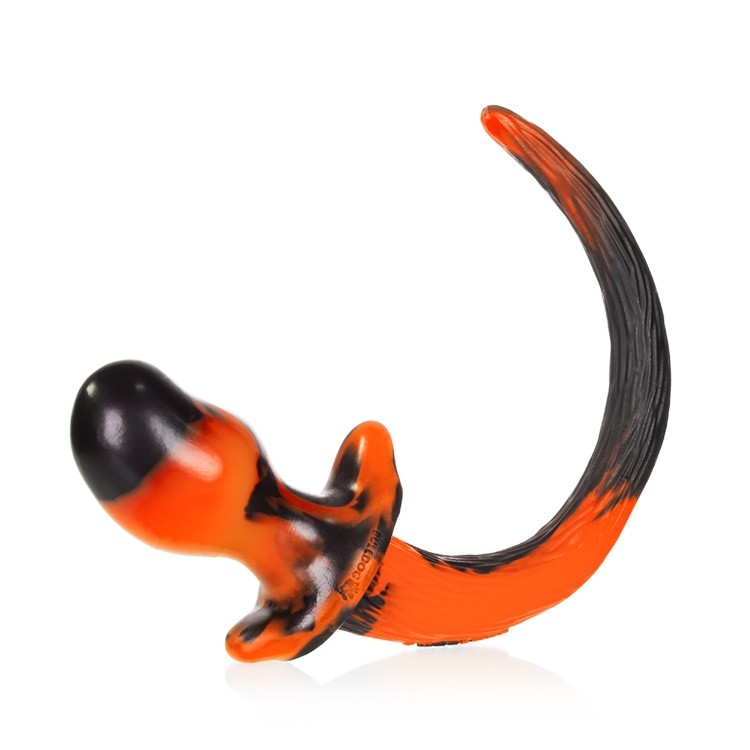 BULLDOG, puppy tail buttplug, ORANGE SWIRL, Large for pleasure toys Idaho